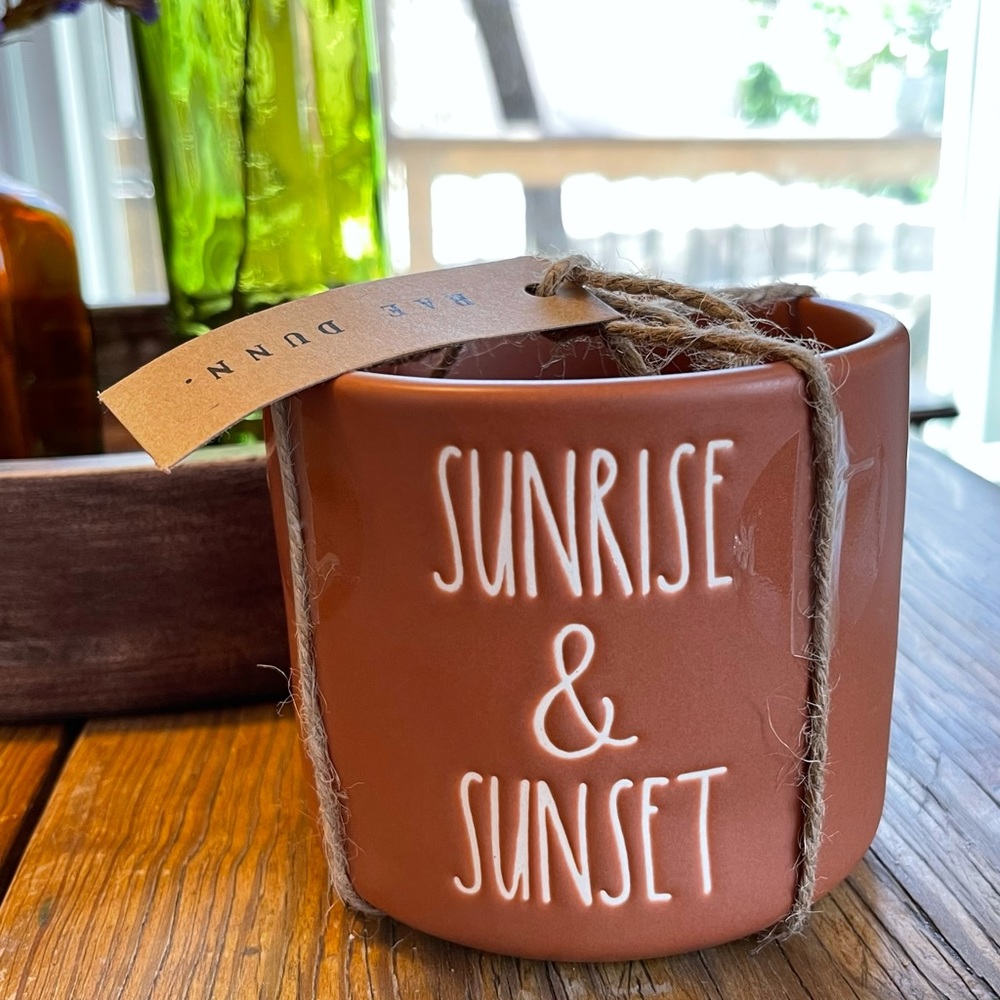 Rae Dunn Planter, Sunrise & Sunset Flower Pot or Trinket Holder, Spring